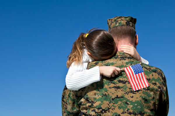 soldier and daughter