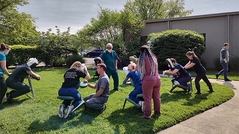 Outside chair class with Joe