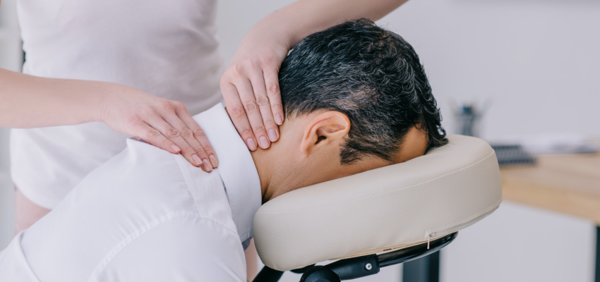 businessman getting a massage